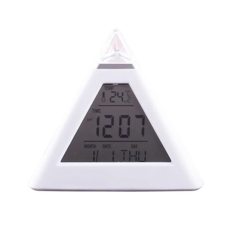 1 buc Triunghi 7 Culori LED Temperatura de Afișare Săptămână Ceas cu Alarmă Digital Home Decor Creativ Leneș Ceas Deșteptător