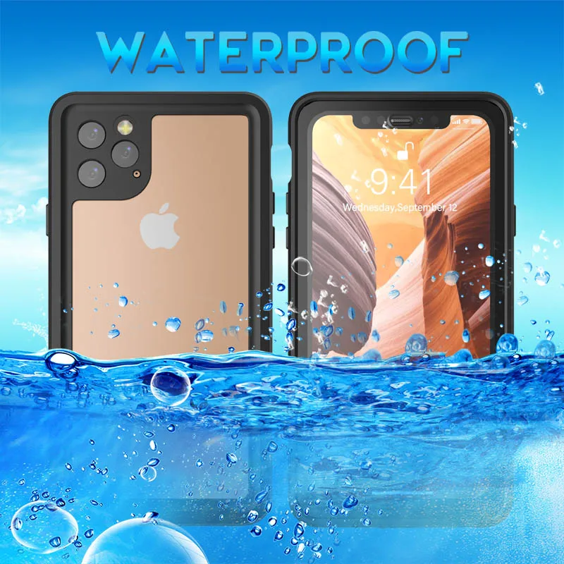 Yuezu carcasa Subacvatica Pentru iPhone 12 Pro Max carcasă rezistentă la apă, rezistent la Șocuri Corp Plin Caz Clar de Plastic pentru iPhone 11 XR Funda