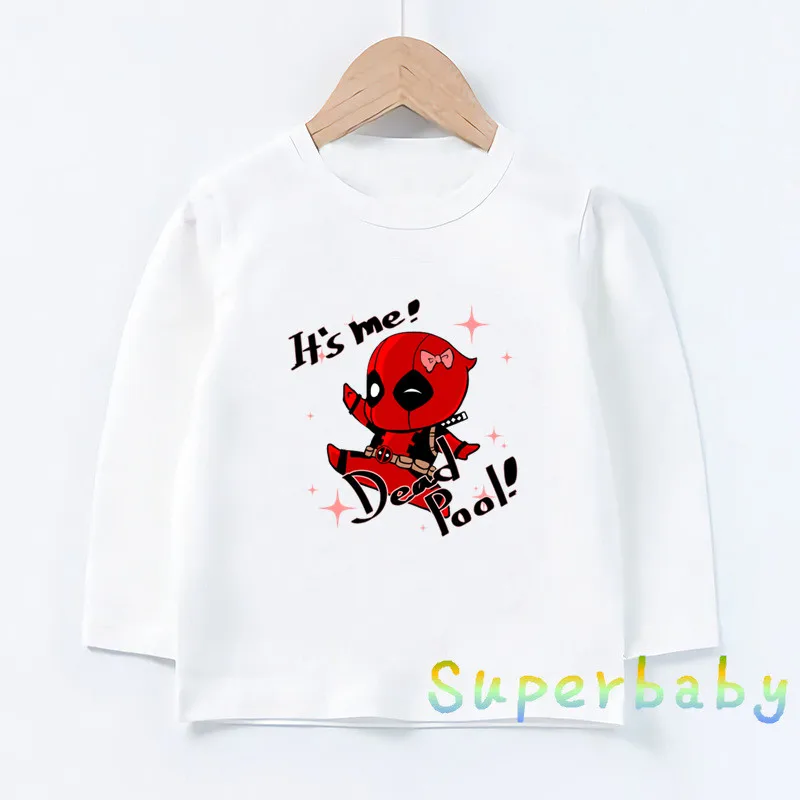 Copiii Tamponare Deadpool Imprimare tricou Copii Băieți Fete desen Animat Amuzant Bluze Copii cu Maneca Lunga T-shirt,LKP2406