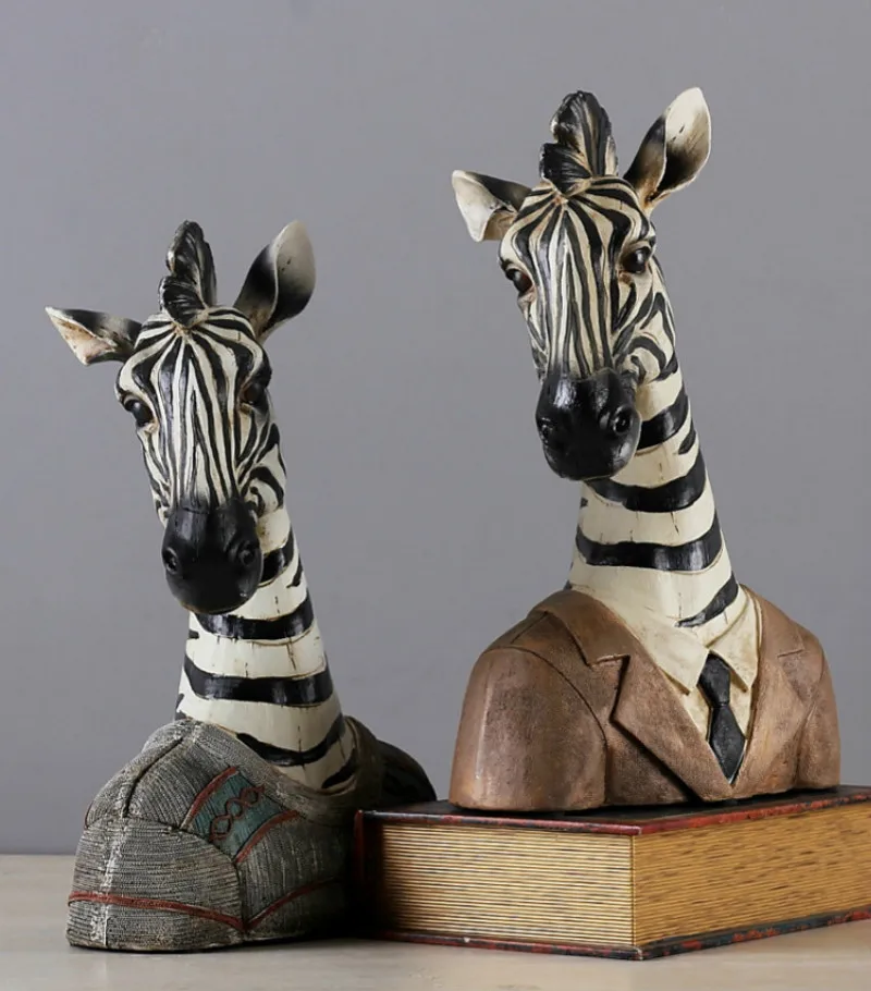 [HHT] Nordice Retro Zebra, Girafa Ornamente de Animale Acasă Living Intrarea Biroul Magazin Fereastră Decorare Casa Accesorii