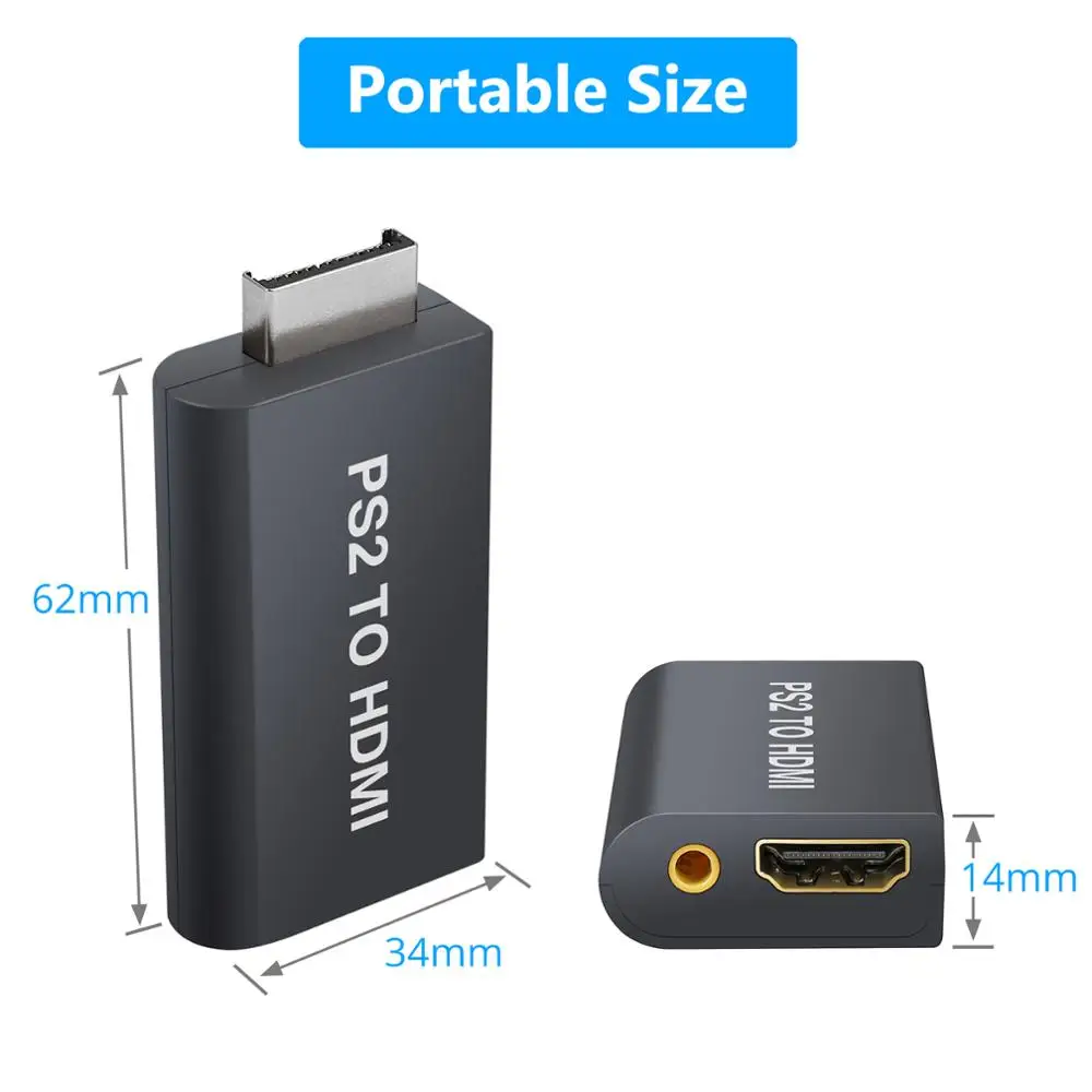LiNKFOR PENTRU PS2 Convertor HDMI Cu Adaptor de 3,5 mm pentru Căști Audio Jack Cu 3 Metri Cablu HDMI Pentru HDTV HDMI Monitor