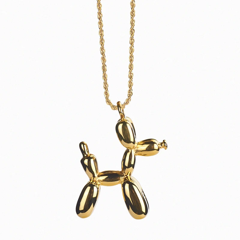 Femei coliere Balon câini pandantive din oțel inoxidabil hip hop coliere de aur de moda lanț colier bijuterii 2020 en-gros