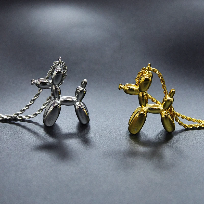 Femei coliere Balon câini pandantive din oțel inoxidabil hip hop coliere de aur de moda lanț colier bijuterii 2020 en-gros