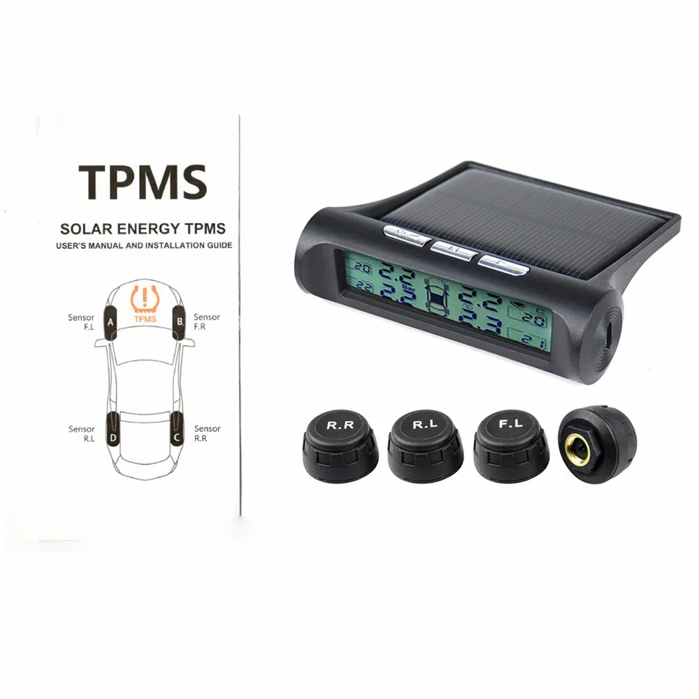 Lumina de fundal a presiunii în anvelope TPMS monitor de alarmă tpms Mașină de Monitorizare a Presiunii în anvelope Sistemul de Afișare digitală a energiei Solare de Putere