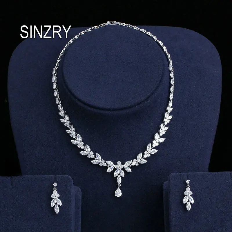 SINZRY elegant set de bijuterii de mireasă Cubic Zirconia rochie orbitor colier set de bijuterii pentru femei lady costum de bijuterii