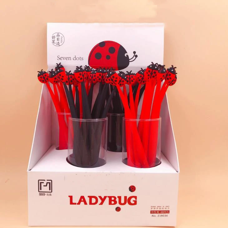 4 Buc/set Desene animate 0,5 mm Insecte Ladybird, Gărgăriță Silicon Gel Pixuri Animal Semnătura Pen Escolar Birou Rechizite Școlare Papetărie