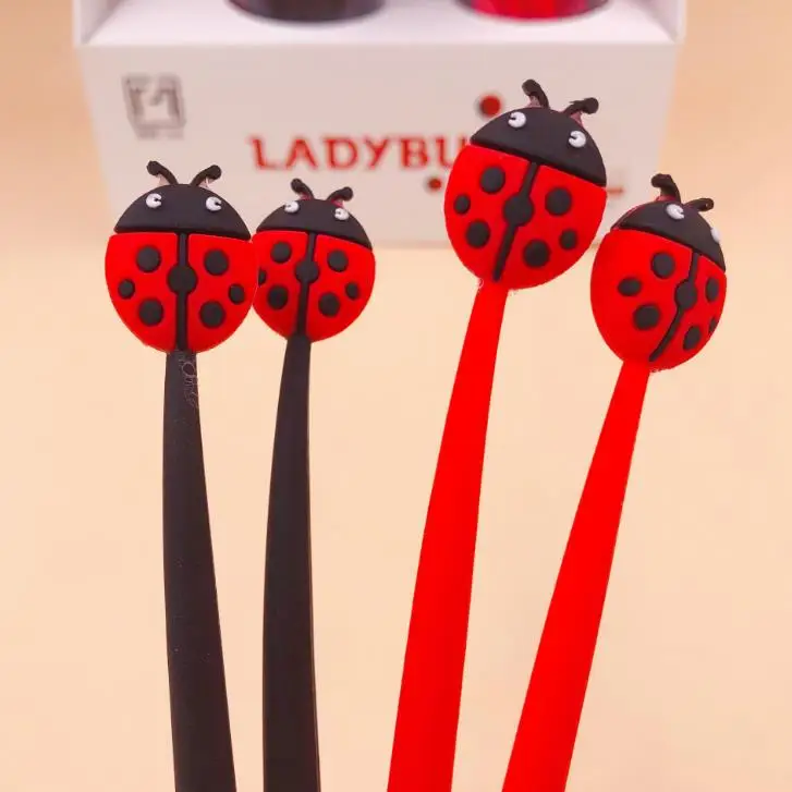 4 Buc/set Desene animate 0,5 mm Insecte Ladybird, Gărgăriță Silicon Gel Pixuri Animal Semnătura Pen Escolar Birou Rechizite Școlare Papetărie