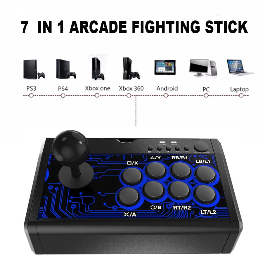 DOBE 7 in 1 cu Fir de Joc Joystick Rocker Simulare Arcade Design Lupta Stick pentru Comutator/PS4/PS3/XBox One/XBox 360/PC/Android