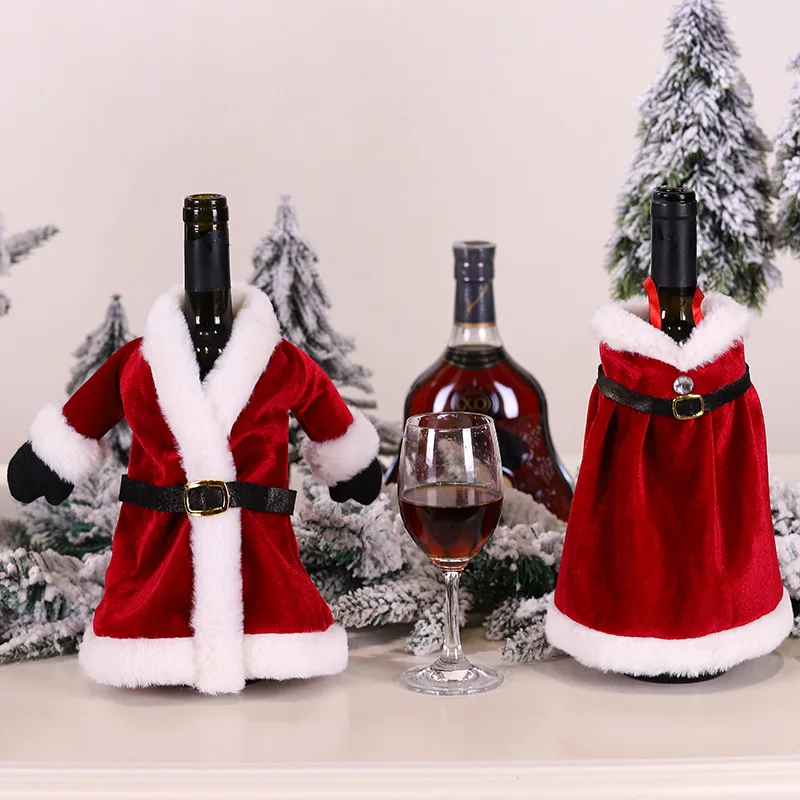 Anul nou Creative Vin Rosu Sac de Crăciun Vin Rosu Set Crăciun Rochie Fusta Sticla de Vin Decor de Craciun pentru sticla de vin acoperă