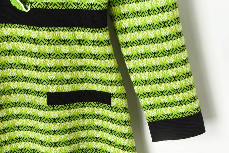 Brand de lux de Designer Rochie din Tricot pentru Femei de Culoare de Contrast Volane Rochie din Tricot cu Maneca Lunga