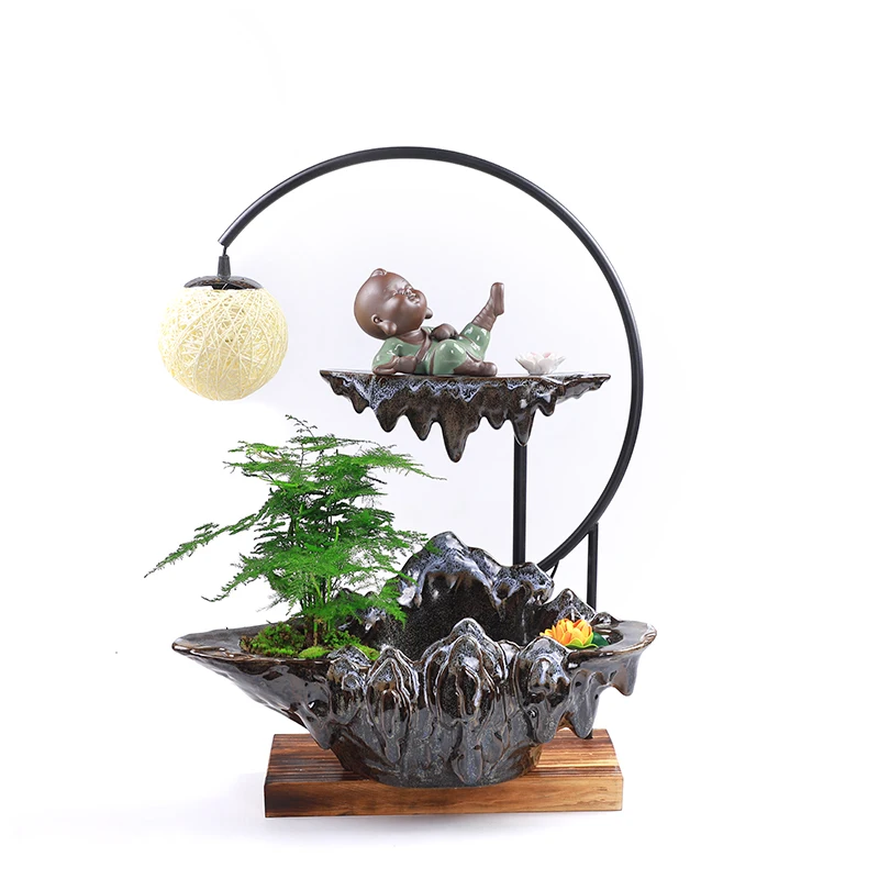 Zen Chinez Ceramice Fântână De Apă Decor Interior Fântâni De Apă Noroc Feng Shui Acasă Ornamente Living Umidificator Cadouri
