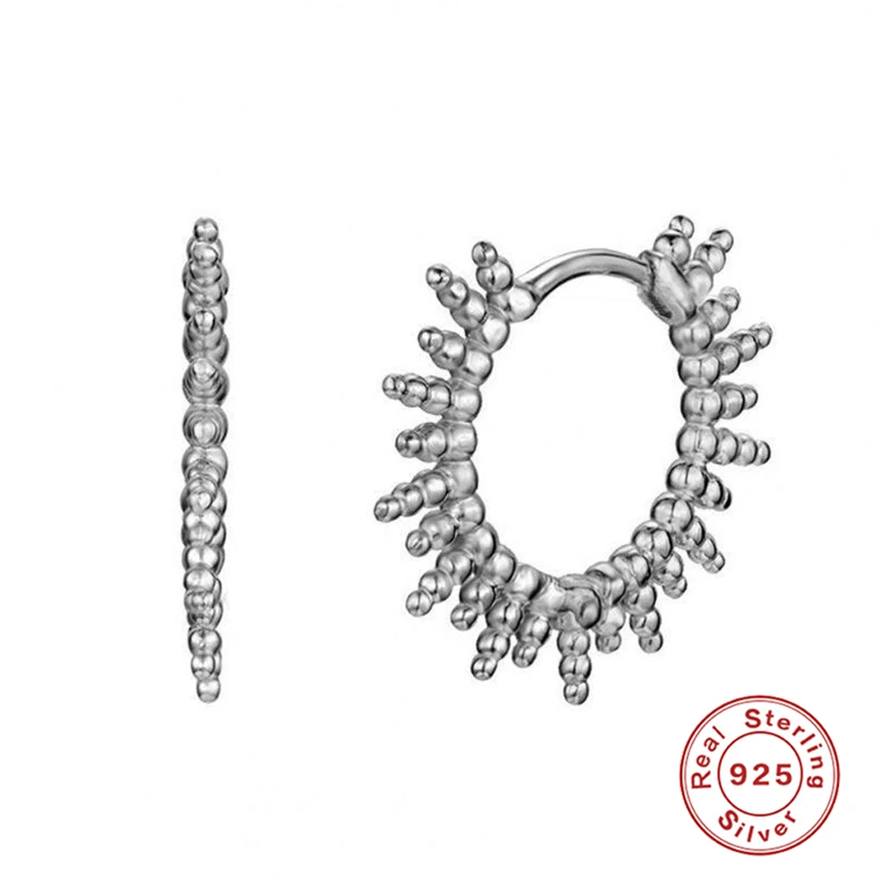 ROXI Gotic Ins Geometrice de Mici Margele Hoop Cercei pentru Femei, Bărbați Bijuterii Cartilajului Cercei Argint 925 Pendientes