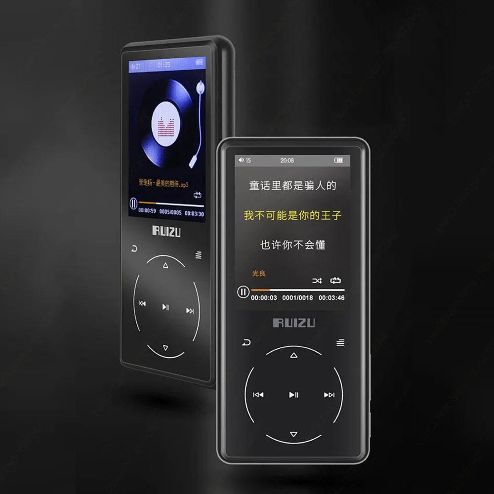 RUIZU D16 Metal Bluetooth MP3 Player Audio Portabil 8GB Music Player cu Built-in Difuzor Radio FM,Reportofon,E-Book,Video Player