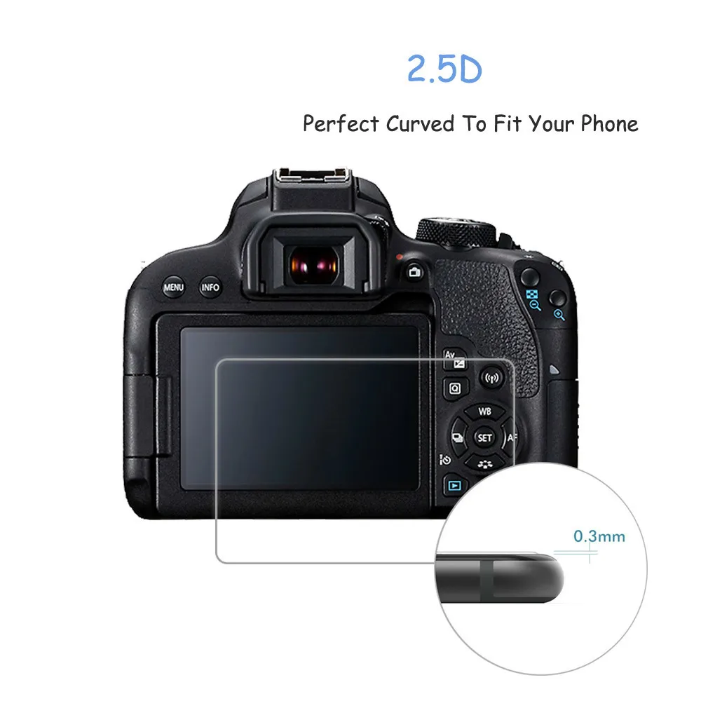 2Pack Pentru Canon EOS 800D DSLR Camera de 0.3 mm 9H 2.5 D Clar Temperat Pahar Ecran Protector aparat de Fotografiat Digital LCD Anti-Zero Film