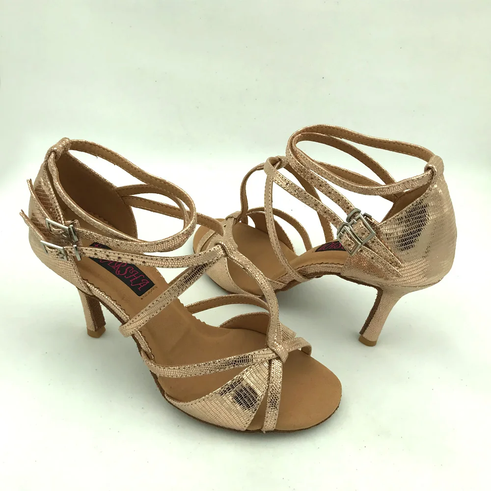 8.5 cm toc înalt Pantofi de Dans latino Salsa Pentru femei pantofi practica pantofi confortabili pantofi latină MSL6232LGL piele naturala