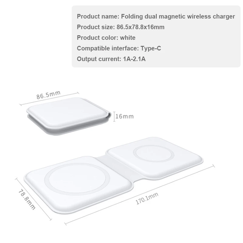 2 in 1 Magnetic Wireless Încărcător 15W Doc de Încărcare Wireless QI Încărcător Rapid pentru iPhone, iWatch AirPods 12 Pro Max 12 Mini-Stație de