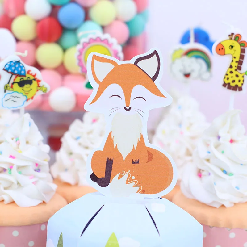 Animalele Din Pădure Fox Box Cutie De Bomboane Cutie De Cadou Cupcake Cutie Boy Petrecere De Aniversare Pentru Copii Provizii Decor Eveniment Consumabile Partid