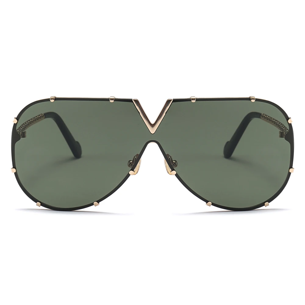 Peekaboo verde una bucata ochelari de soare barbati supradimensionate cadru metalic mare pentru femei ochelari de soare oglindă de aur albastru articole pentru cadouri uv400 fierbinte