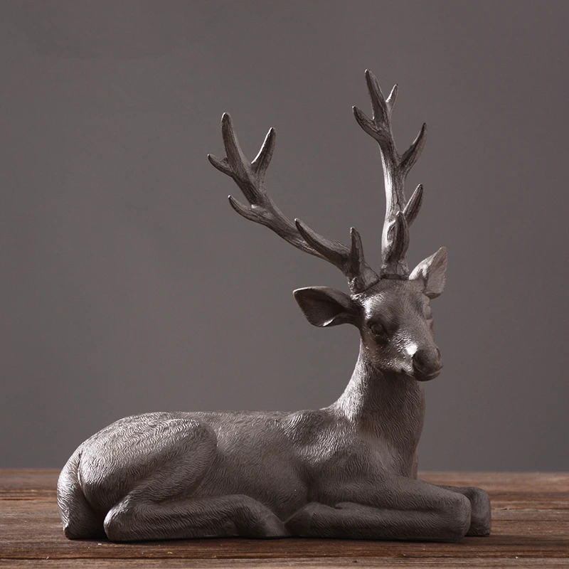 2021 Modernă, Stil American Red Deer Statuie Animal Sculptură Figurine, Pentru Decoratiuni De Acasă Mansarda Ornamente Bara 5