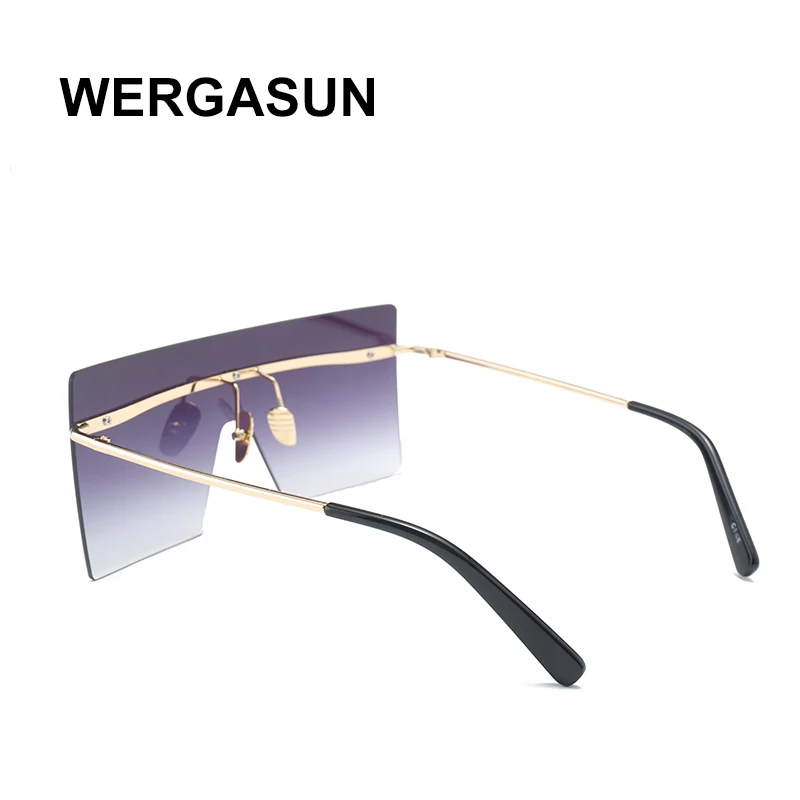 WERGASUN pătrat ochelari de Soare Barbati de Brand Designer de Înaltă Calitate, Supradimensionate, ochelari de Soare Pentru Femei ochelari de soare Metal UV400 Oglindă