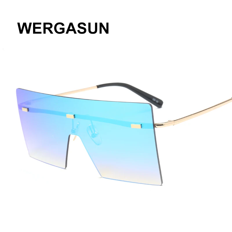 WERGASUN pătrat ochelari de Soare Barbati de Brand Designer de Înaltă Calitate, Supradimensionate, ochelari de Soare Pentru Femei ochelari de soare Metal UV400 Oglindă