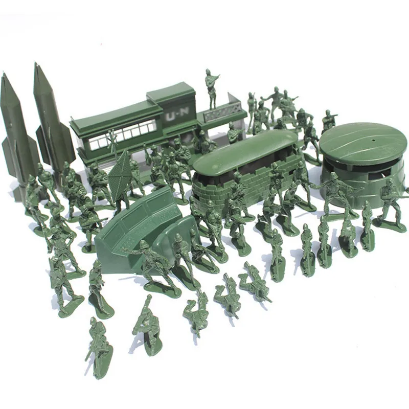 5CM de Acțiune Figura Jucării 56pcs Militare, Soldați de Jucărie din Plastic Armata de Oameni Figuri de Soldați Playset Baieti Model de Jucărie Pentru Copii Cadouri