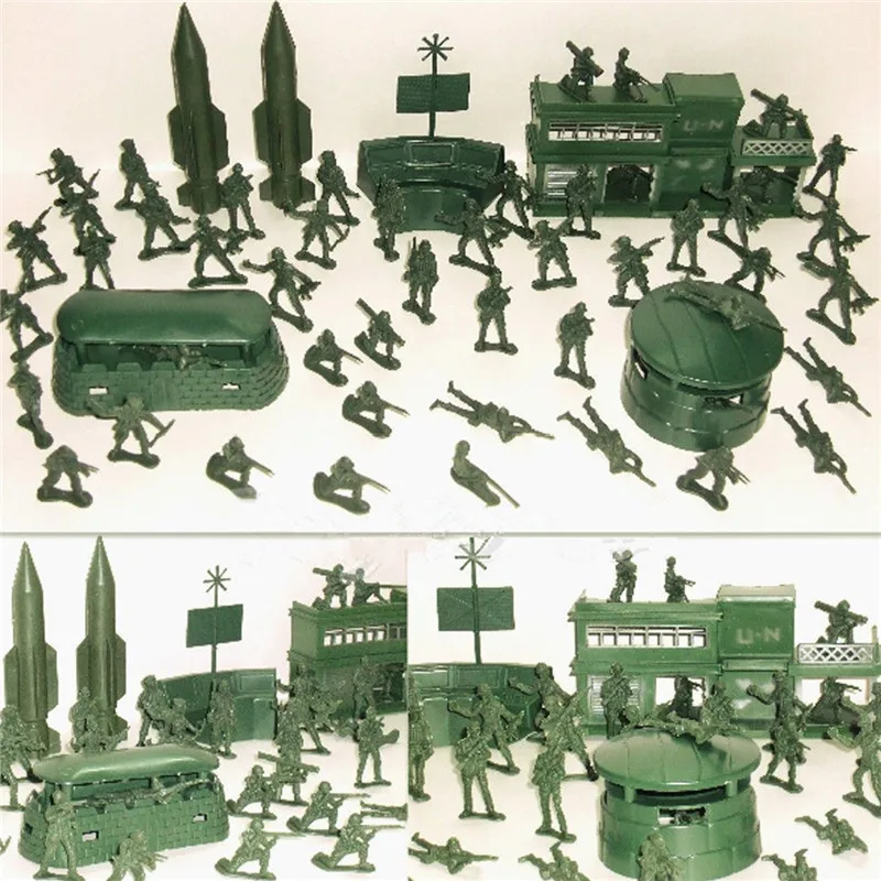 5CM de Acțiune Figura Jucării 56pcs Militare, Soldați de Jucărie din Plastic Armata de Oameni Figuri de Soldați Playset Baieti Model de Jucărie Pentru Copii Cadouri