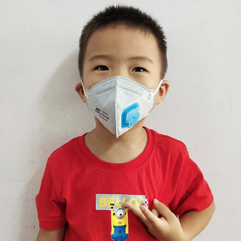 KN95 Copii Mască de Ureche-Port Non-Unică folosință Praf Respirabil de Respirație Supapa Anti-PM2.5 Ceață Copii Măști De 4-12 Ani