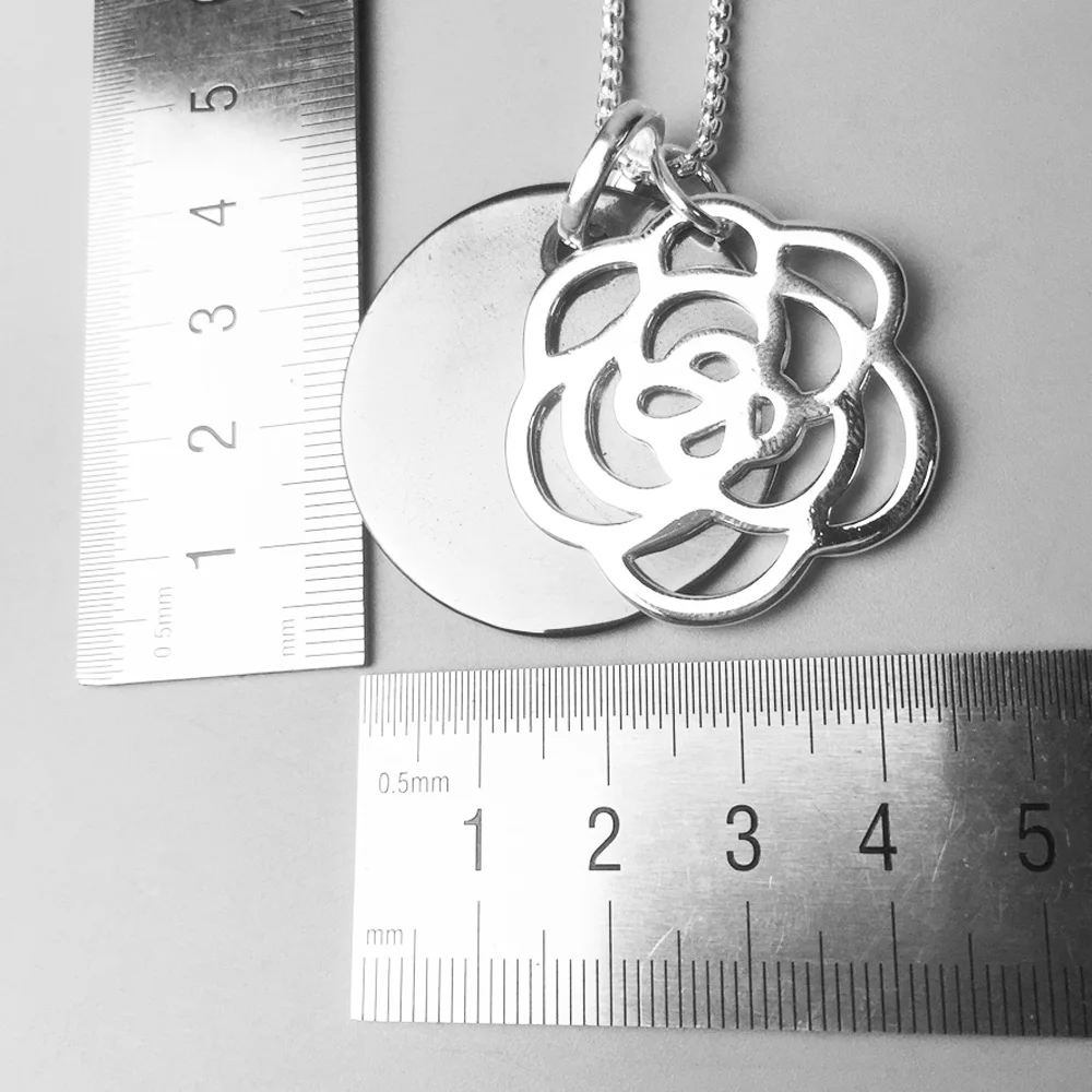 Link-Ul Lanț Declarație Colier Pandantiv Floare De Ornament, Moda 925 Sterling Argint Bijuterii La Modă Kolye Cadou Pentru Femei Fata 2018