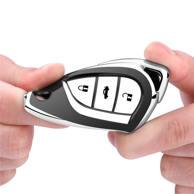 TPU moale 3 butoane Cheie de la Distanță Masina de Acoperire Coajă Mașină de caz-cheie pentru Toyota Avensis Corolla Verso Yaris Aygo Scion TC IM 2016
