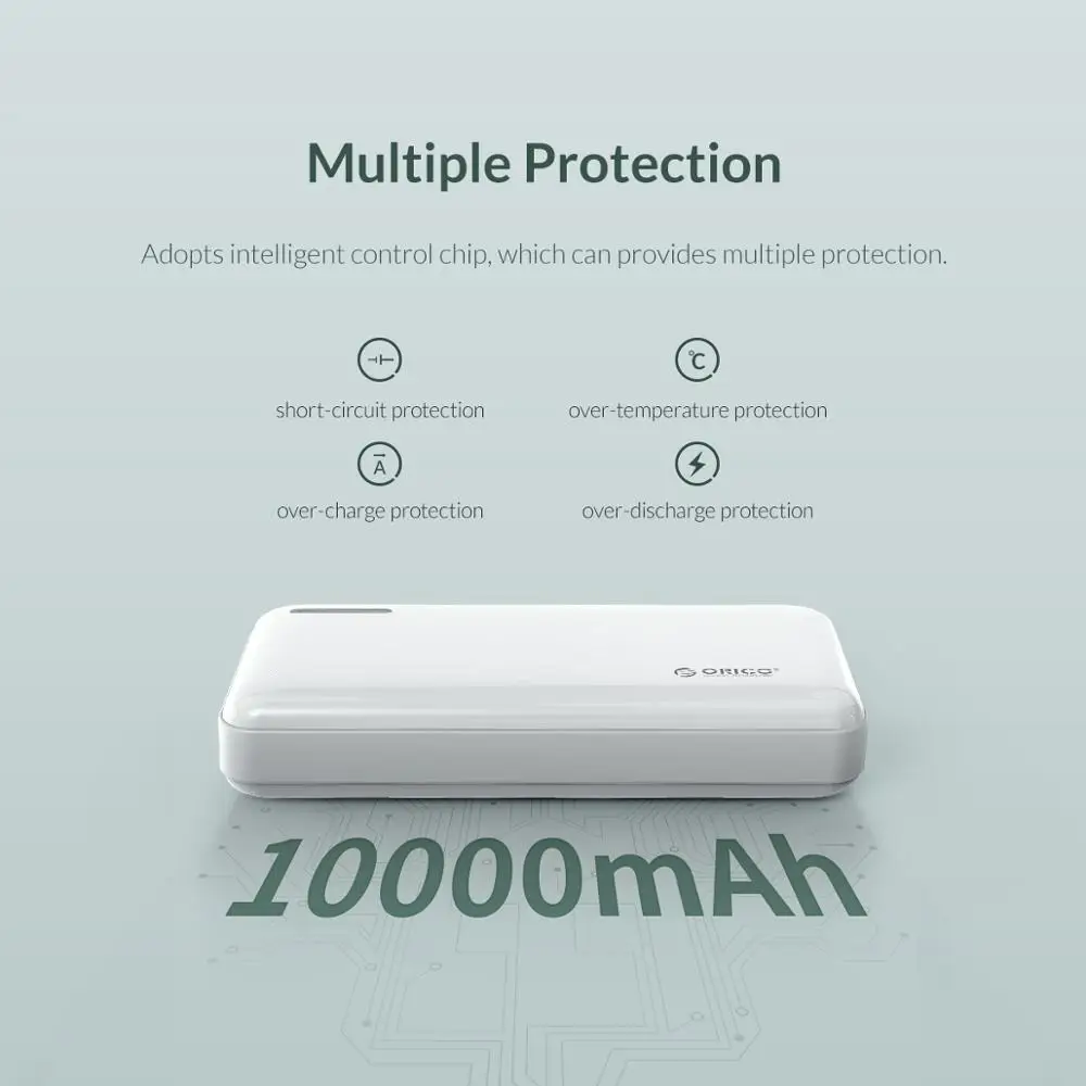 ORICO Slim Portabil Power Bank 10000mAh pentru Telefonul Mobil USB de Tip C Baterie Externă Pentru iphone Xiaomi de Încărcare a Bateriei