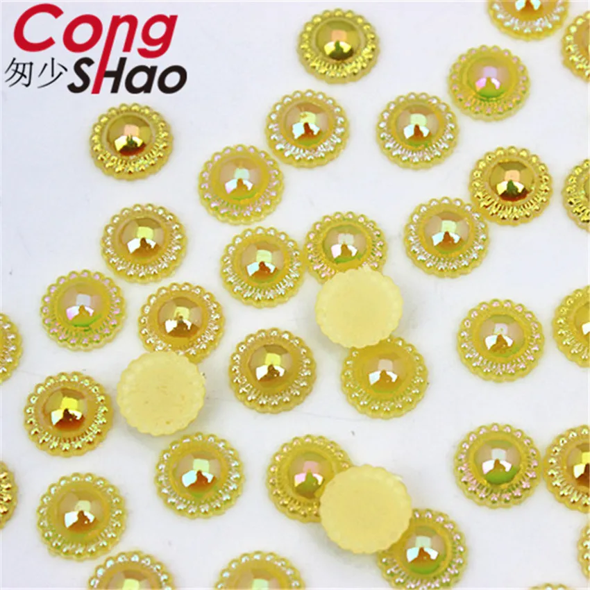 Cong Shao 500PCS 8mm AB Colorate Rundă de Floarea-soarelui Flatback Acrilice Stras de Cristal Pietre DIY Meșteșug Îmbrăcăminte Decor CS59