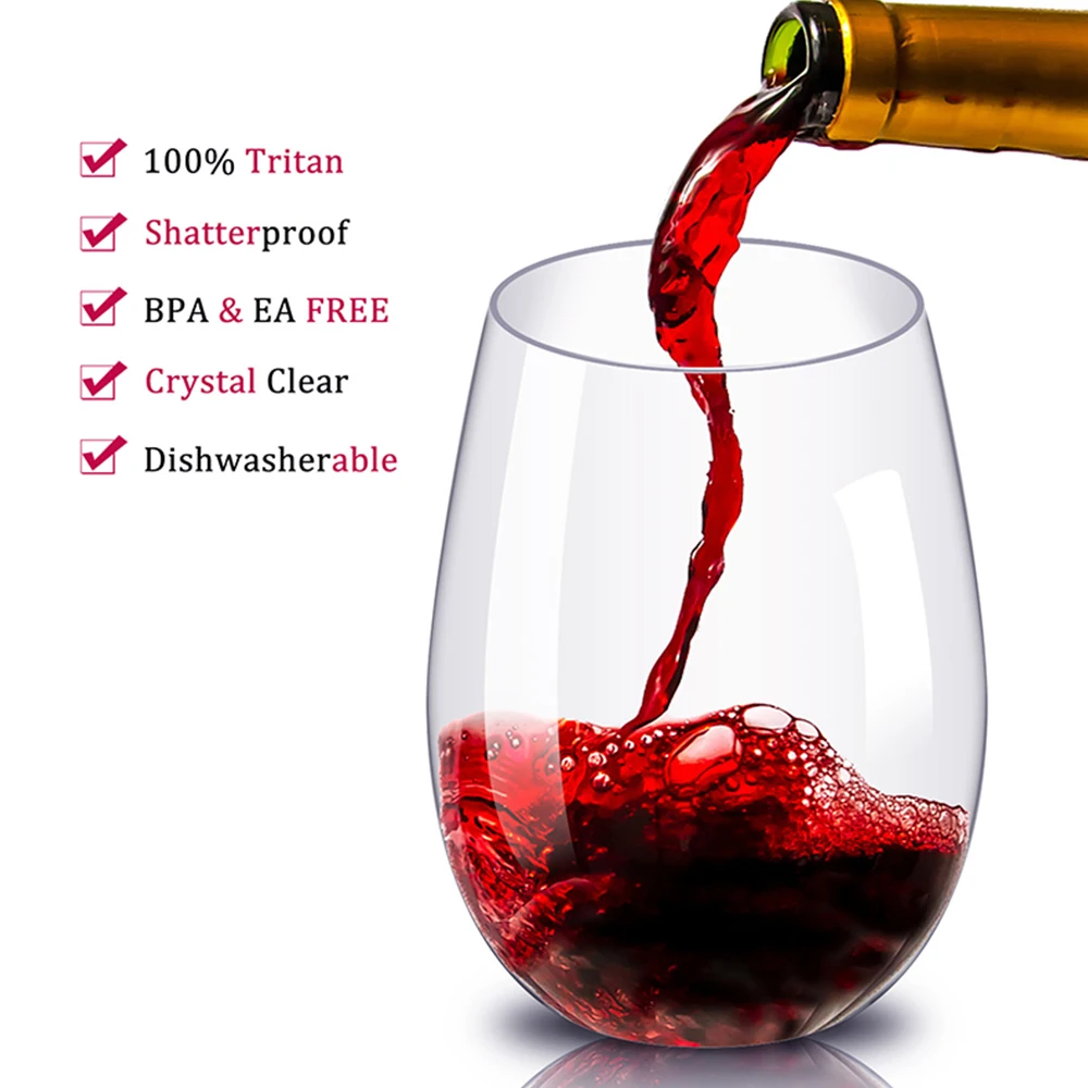 4buc/Set Incasabilă Plastic Pahar de Vin Incasabil PCTG Vin Roșu Pahar Pahare Pahare Reutilizabile Transparent Suc de Fructe Cupa de Bere