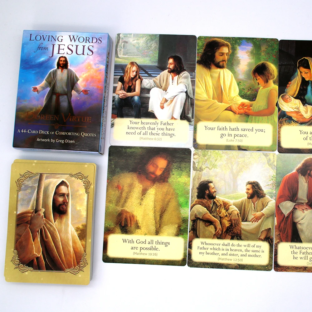 Iubitor de Cuvinte de la Isus O 44-Card Carduri de Punte Doreen Virtue este Modul de Partajare Dragoste Respect pentru Isus Reconfortant Si Plin de Iubire