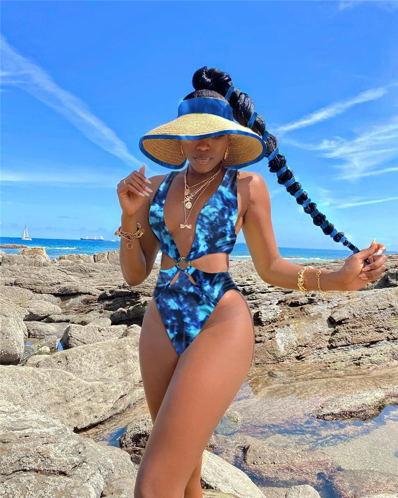 2021 Sexy Adânc V-O singură Bucată de costume de Baie decupate Monokini Mare Creștere Costume de baie pentru Femei face baie Costum de Baie Înot Purta Plaja Lady