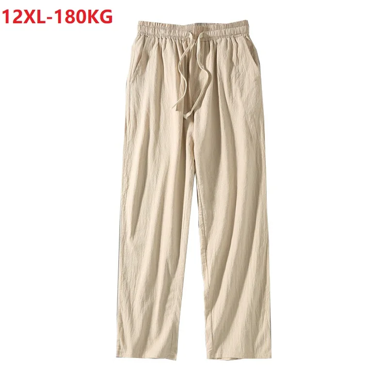 Iarna toamna pantaloni drepte bărbați plus dimensiune 8XL 9XL 10XL 12XL lenjerie de pat supradimensionat Japonia stil vintage home pantaloni largi pantaloni largi picior