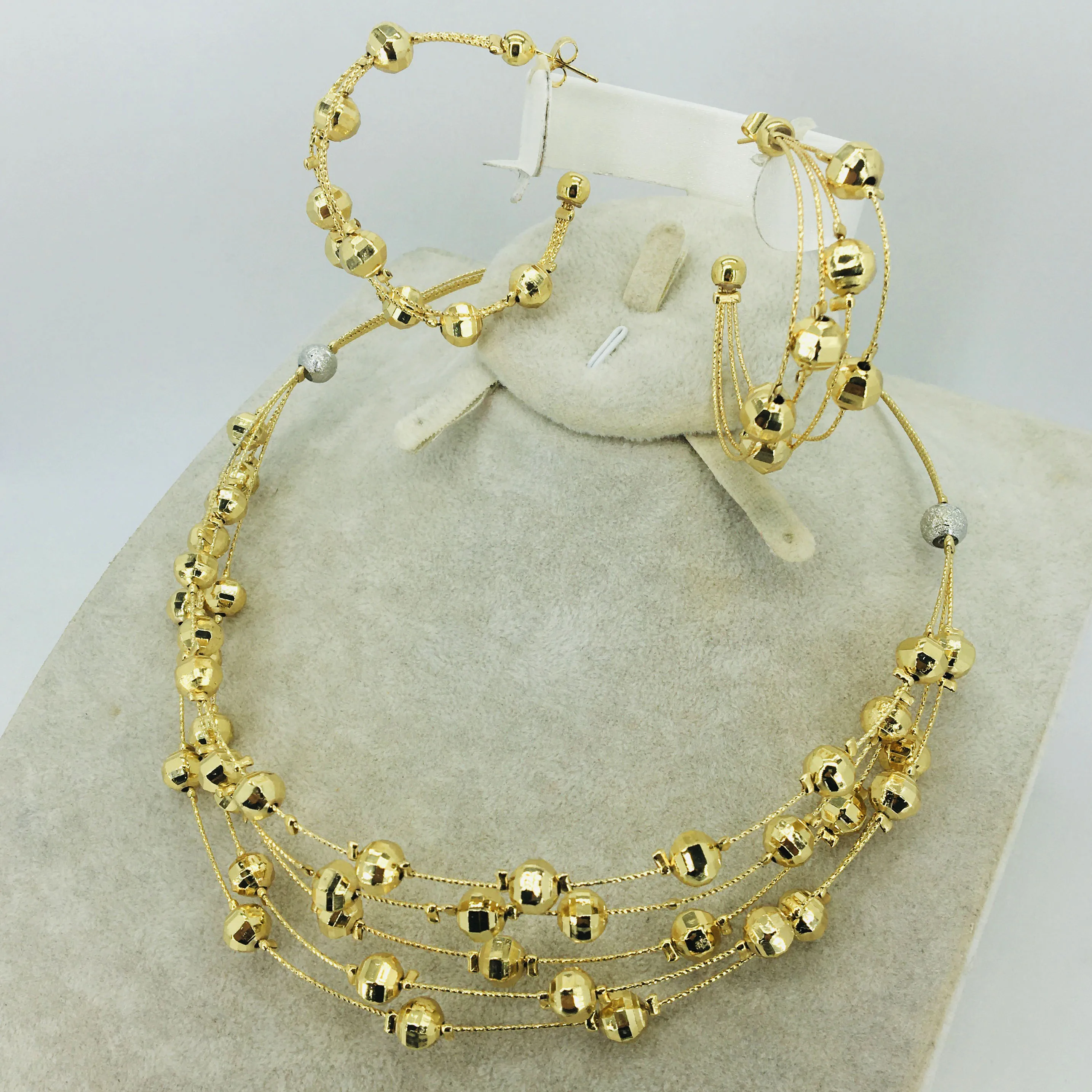 Italian de înaltă calitate de culoare de aur de bijuterii pentru femei Africane bijuterii șirag de mărgele moda bijuterii colier cercei bratara bijuterii