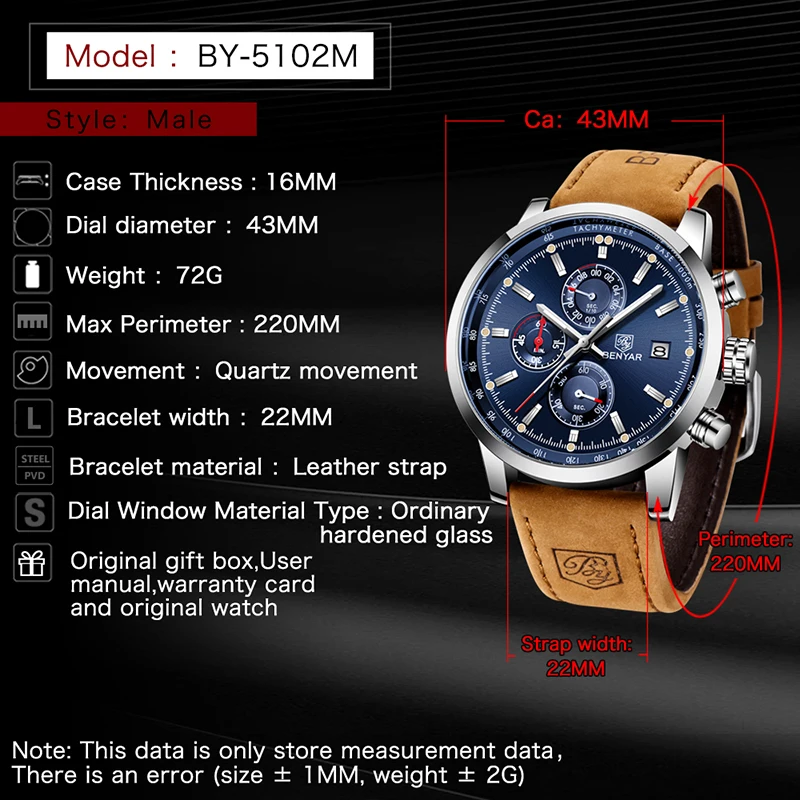 BENYAR 2020 cuarț ceasuri barbati nou brand de top luxury ceas barbati chronograph casual sport impermeabil bărbați ceasuri Reloj Hombres