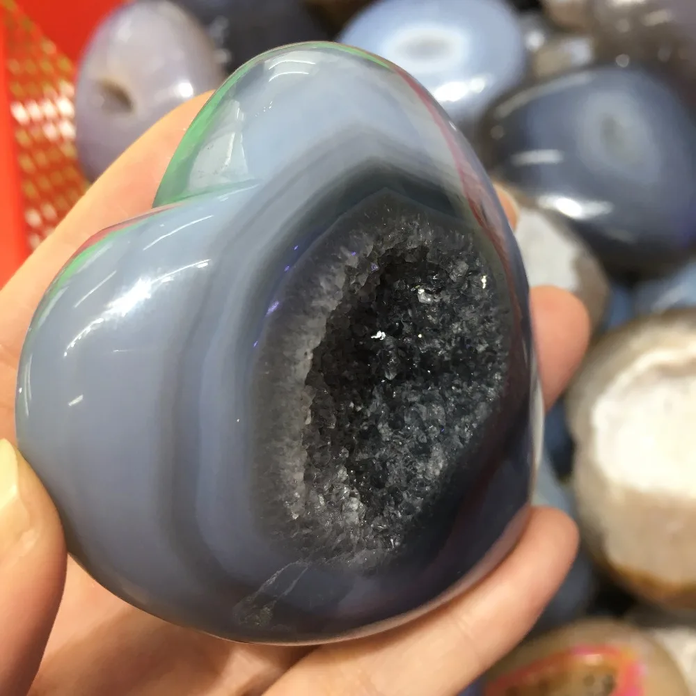 200g Naturale agate geode Cristal piatră prețioasă inima meditație reiki de vindecare druzy agat cristal piatră prețioasă ca cadou