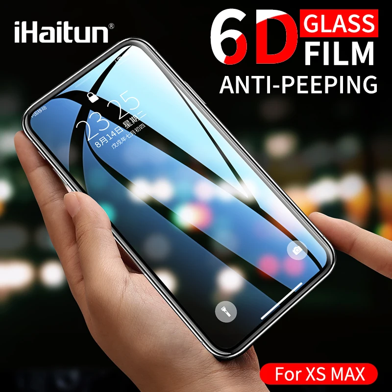 IHaitun 6D Anti-Peeping din Sticla Pentru iPhone 11 12 Pro Max XS MAX 10 Protectorul de Ecran Curbat din Sticla Temperata Caz de Telefon de Confidențialitate 11 12