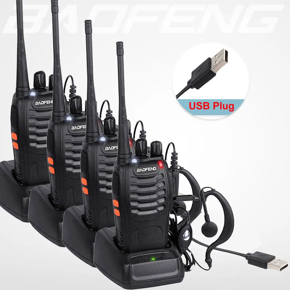 4BUC/LOT BaoFeng Walkie Talkie de încărcare USB adapter BF-888S UHF 400-470MHZ 2-Way Radio 16CH Rază Lungă cu cască baofeng