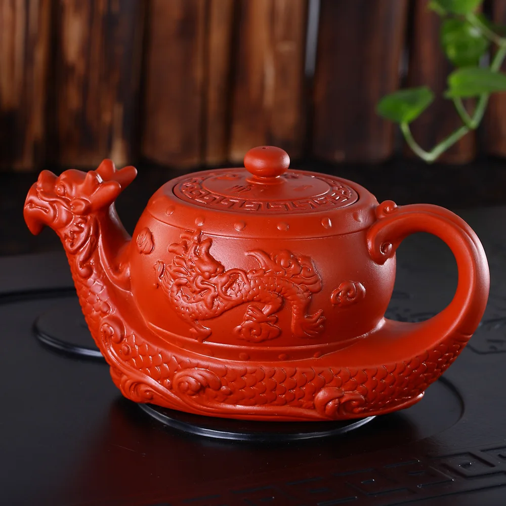 400ml de mare capacitate Yixing oală nisip violet oală Kungfu oala ceramica set de ceai ceainic dragon