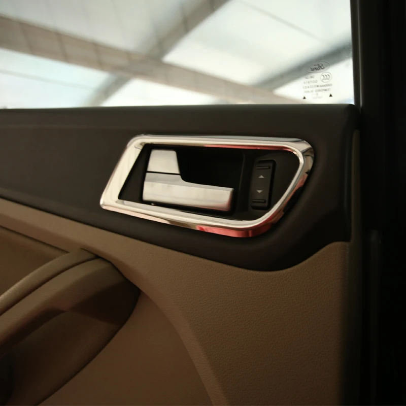 Mânz de Ardere 4 Buc Interior din Oțel Inoxidabil Mâner de Ușă Cerc Trim Chrome Paiete Acoperire Autocolant pentru Ford Focus 2 Mk2 2009 - 2012