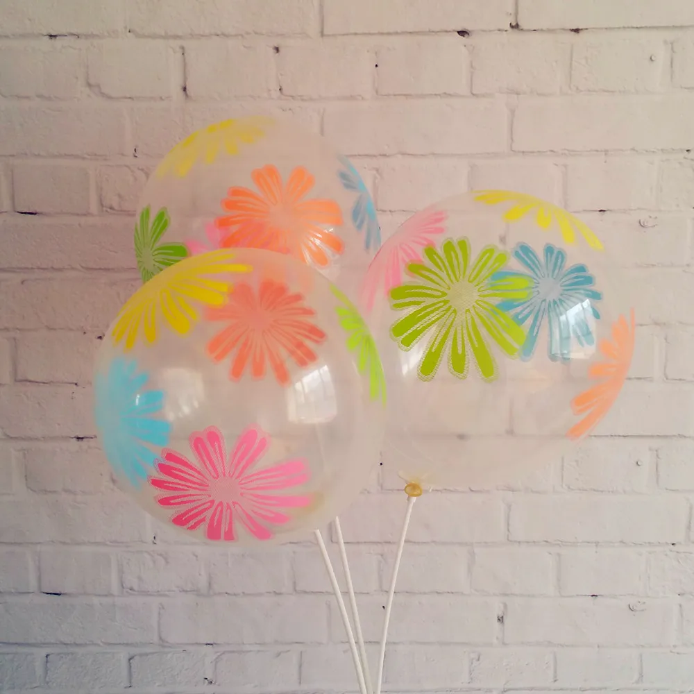 25pcs/lot de Înaltă Calitate 12 inch Transparente imprimare balon de flori colorate de imprimare Petrecere de Nunta de decorare a sărbători decor