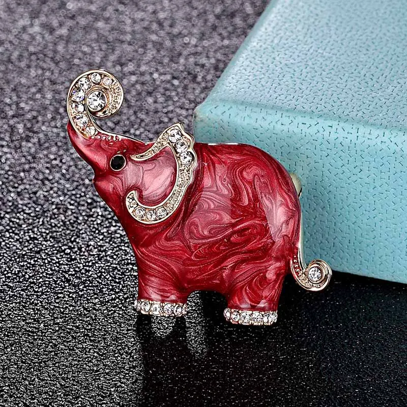 Zlxgirl Cutie frumoasă Email Rosu Formă de Elefant Brosa copil eșarfă ace de bijuterii de moda se răcească, oameni mici hijab ace accesoriu