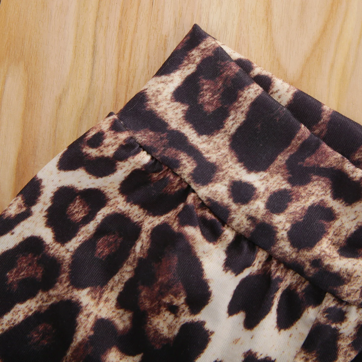 FOCUSNORM 0-18M Copil Nou-născut Fete Baieti Haine Seturi Tricot cu Maneci Lungi Vladan Topuri de Imprimare Leopard Pantaloni Bentita