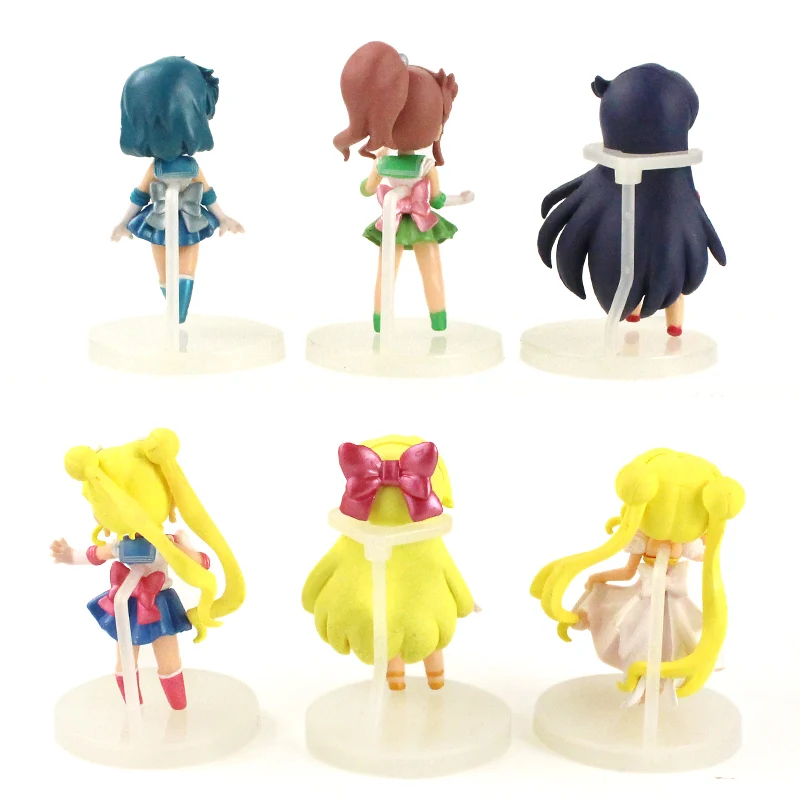 7-8 cm 6 buc/lot Sailor Moon Tsukino Mercur, Jupiter, Venus, Uranus, Neptun PVC Figura Jucarii