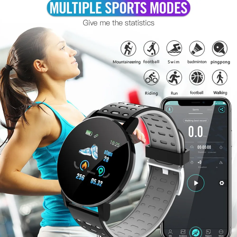 119Plus Ceas Inteligent 2020 Rata de Inima Somn de Urmărire Sport Tracker de Fitness Ecran Tactil rezistent la apa Ceasuri Inteligente Pentru Barbati Femei Copil