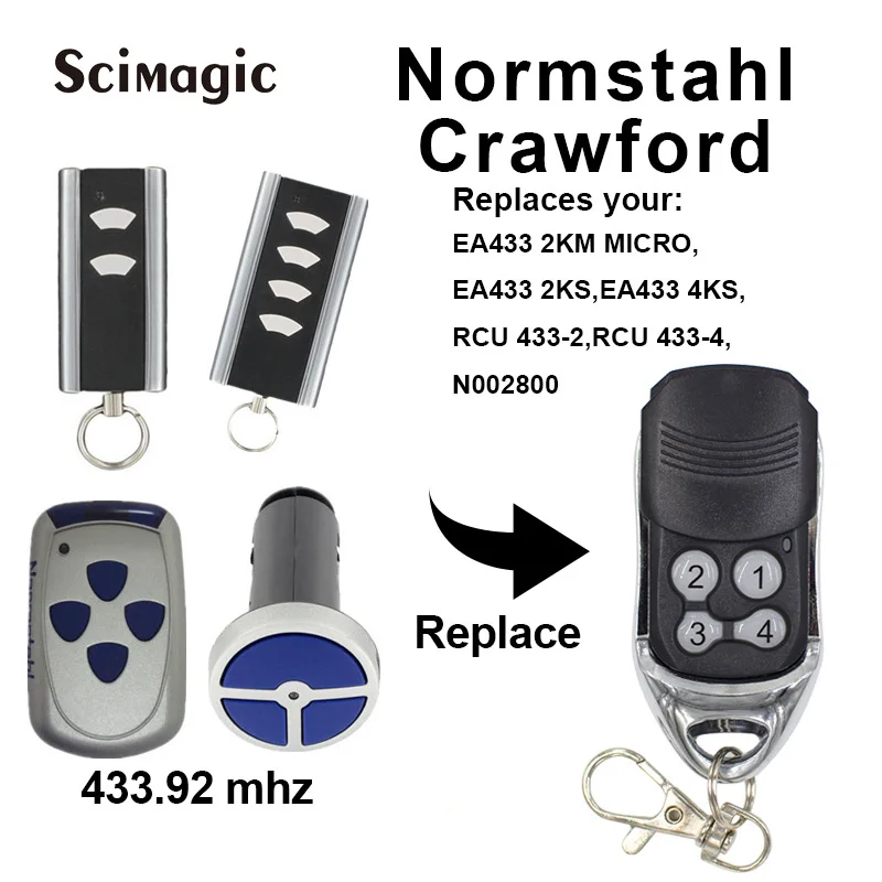 3x Normstahl 433MHz control de la distanță Pentru EA433 2KM MICRO / RCU433-2 / RCU433-4 / N002800 / EA433 2KS / EA433 4KS Crawford
