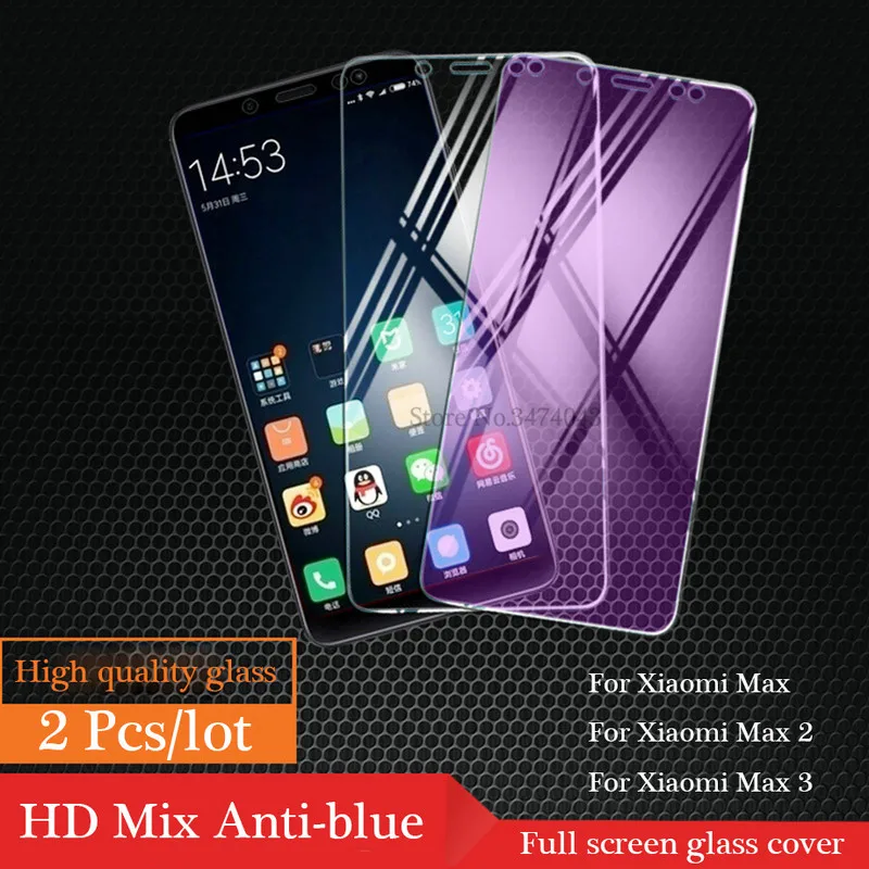 2 buc/lot 9H Tempered Glass Pentru Xiaomi Mi 2 Maxim 3 Pro Full Film Protector de Ecran Protector Pentru Xiaomi Mi Max 3 2 Pahar Anti-albastru